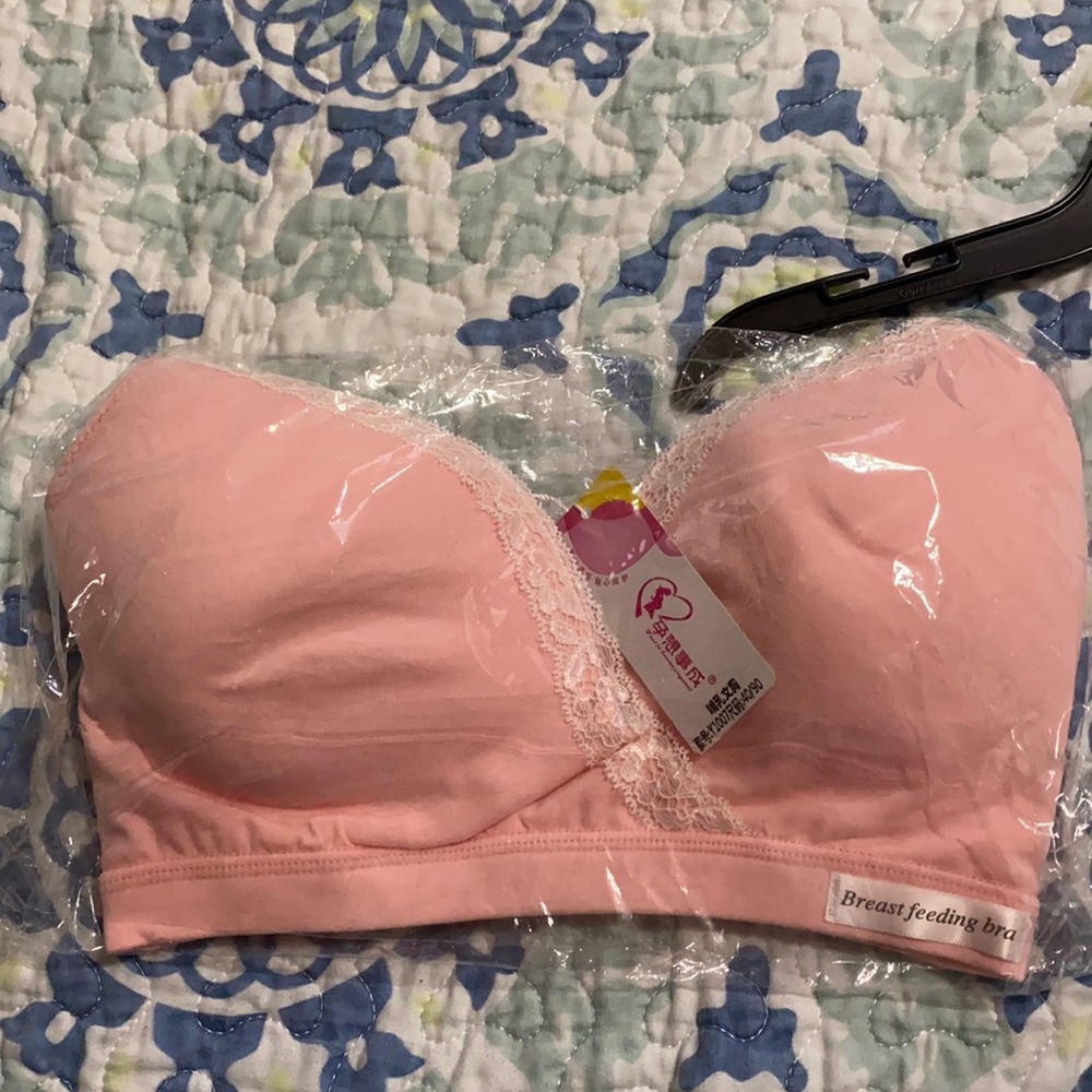 Light pink breast feeding bra